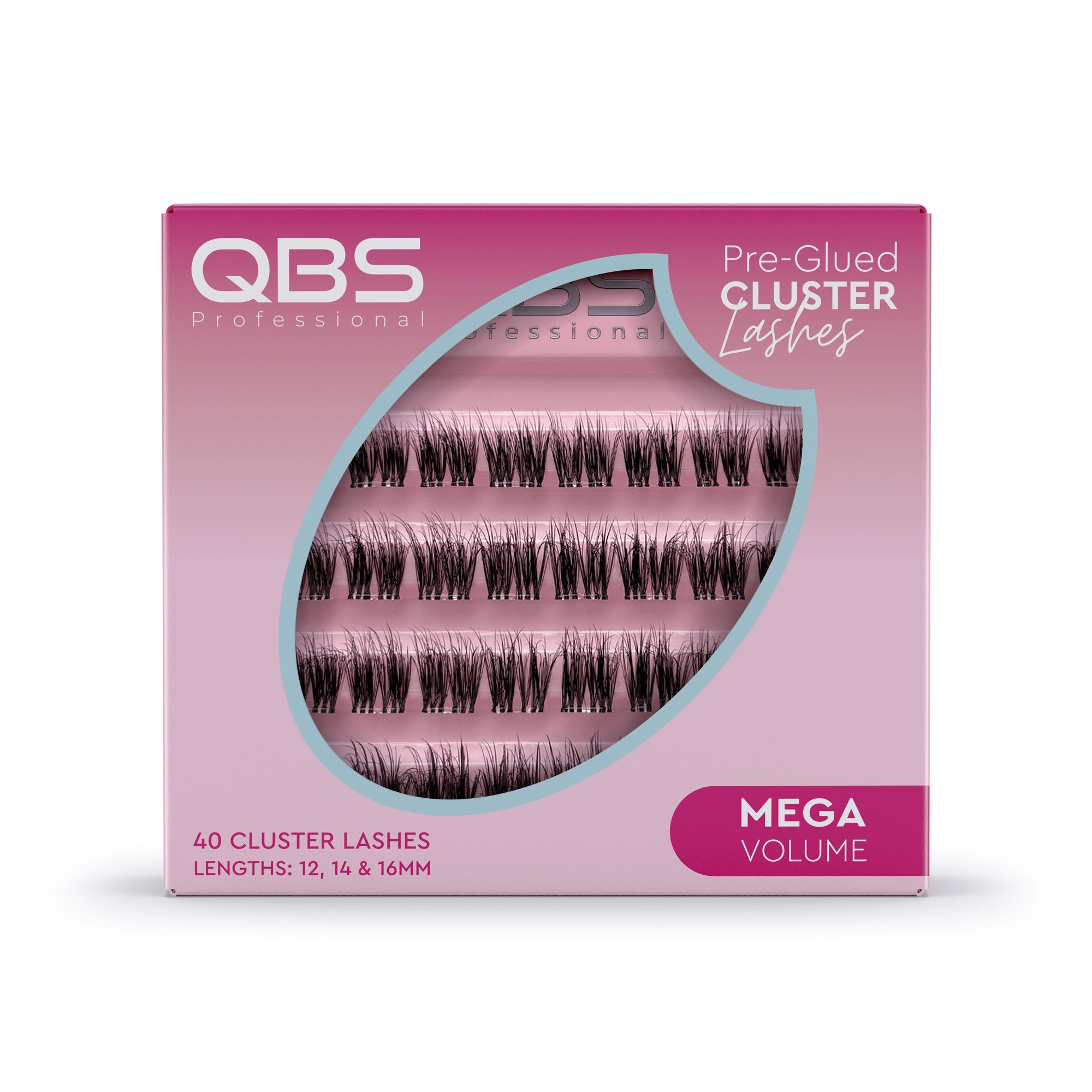 QBS Mega Volume Pre-Glued Cluster Lashes | D Curl Reusable | UK ...